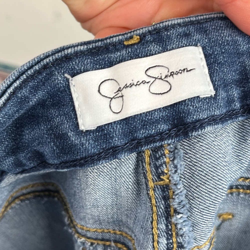 Jessica Simpson High Rise Skinny Jeans Medium Blue 14/32 Denim - Picture 10 of 13